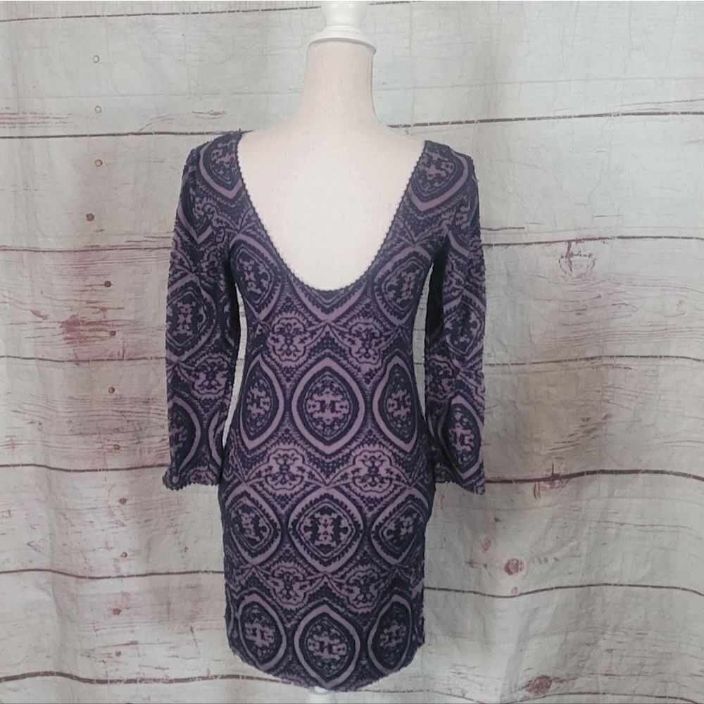 Free People Bodycon Textured Mini Dress Size Medium - Picture 3 of 7